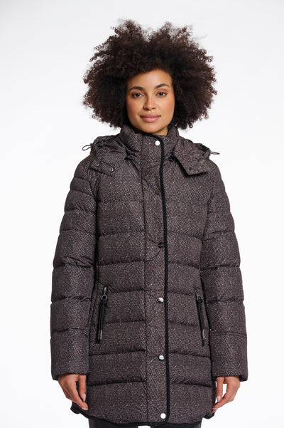 Nusa Micro Snake Padded Coat with Detachable Hood