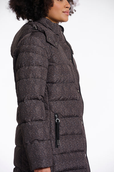 Nusa Micro Snake Padded Coat with Detachable Hood