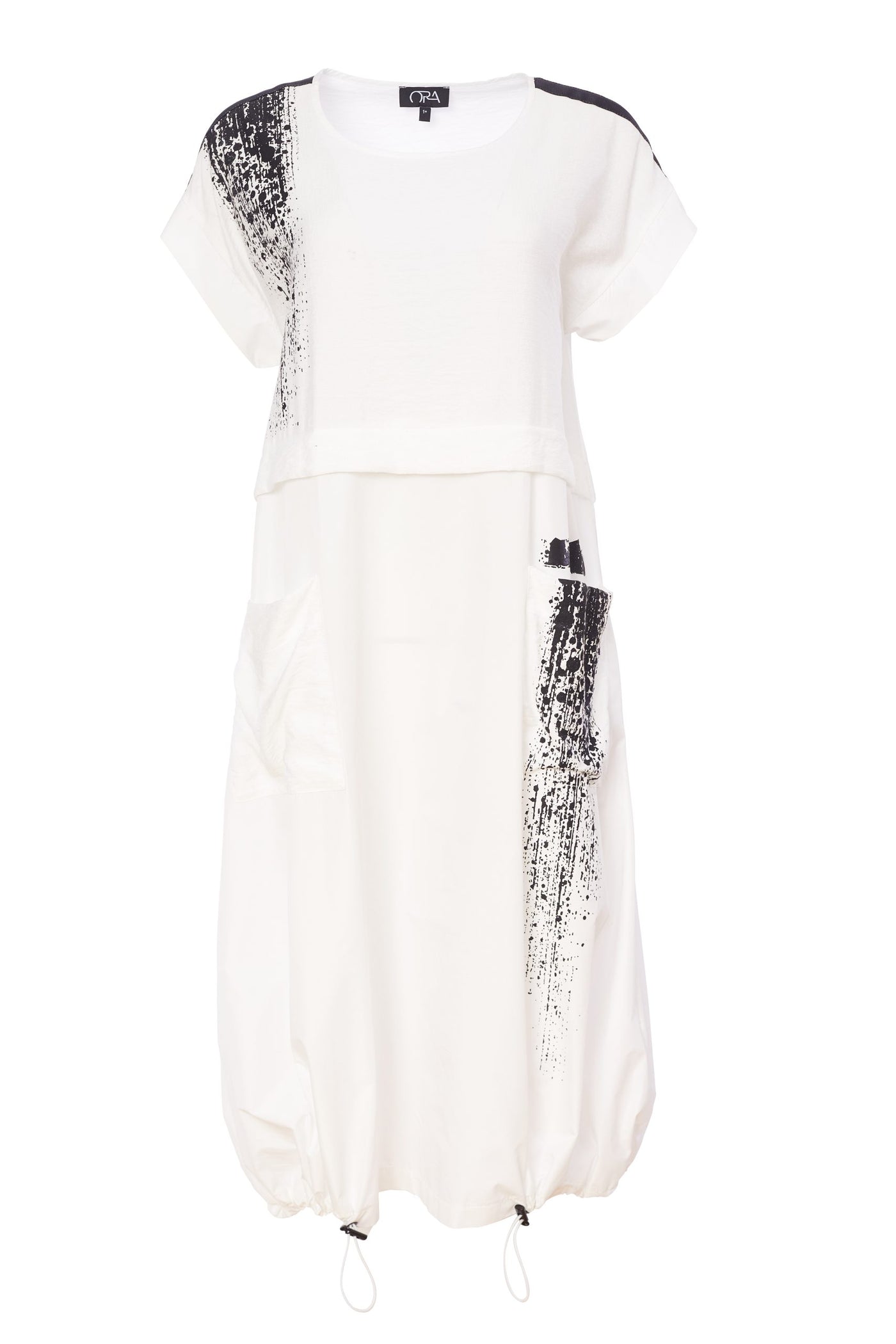 White & Black Dress With Waterproof Effect Bottom