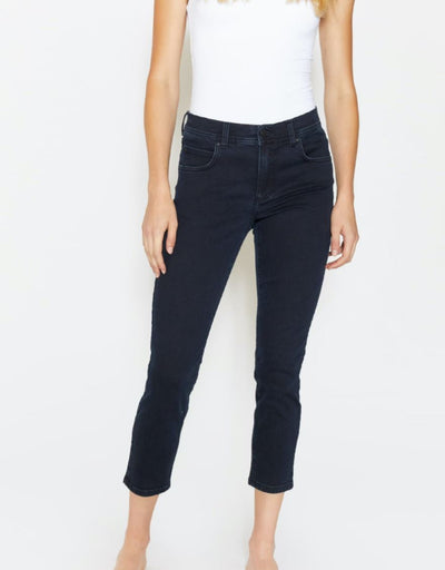 Ink Navy Mid Rise Ornella 7/8 Jeans