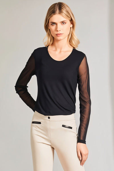 Peruzzi Full Mesh Sleeve Basic Top