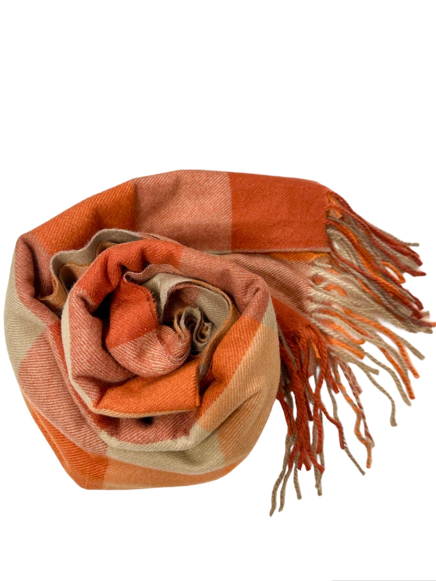 Check Print Scarf with Fringe (Various Colours)