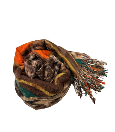 Leopard Print Scarf with Fringe (Various Colours)