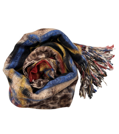 Leopard Print Scarf with Fringe (Various Colours)