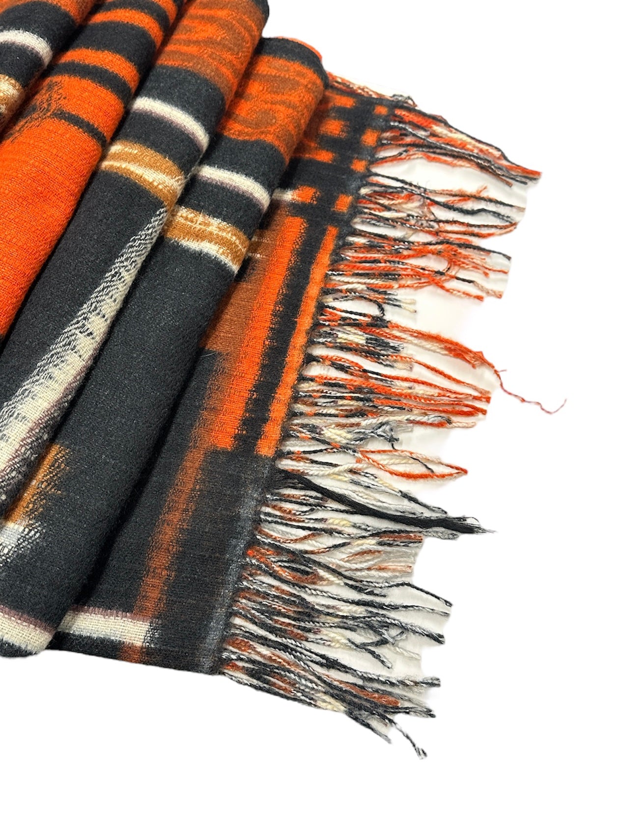 Abstract Print Scarf with Fringe (Various Colours)