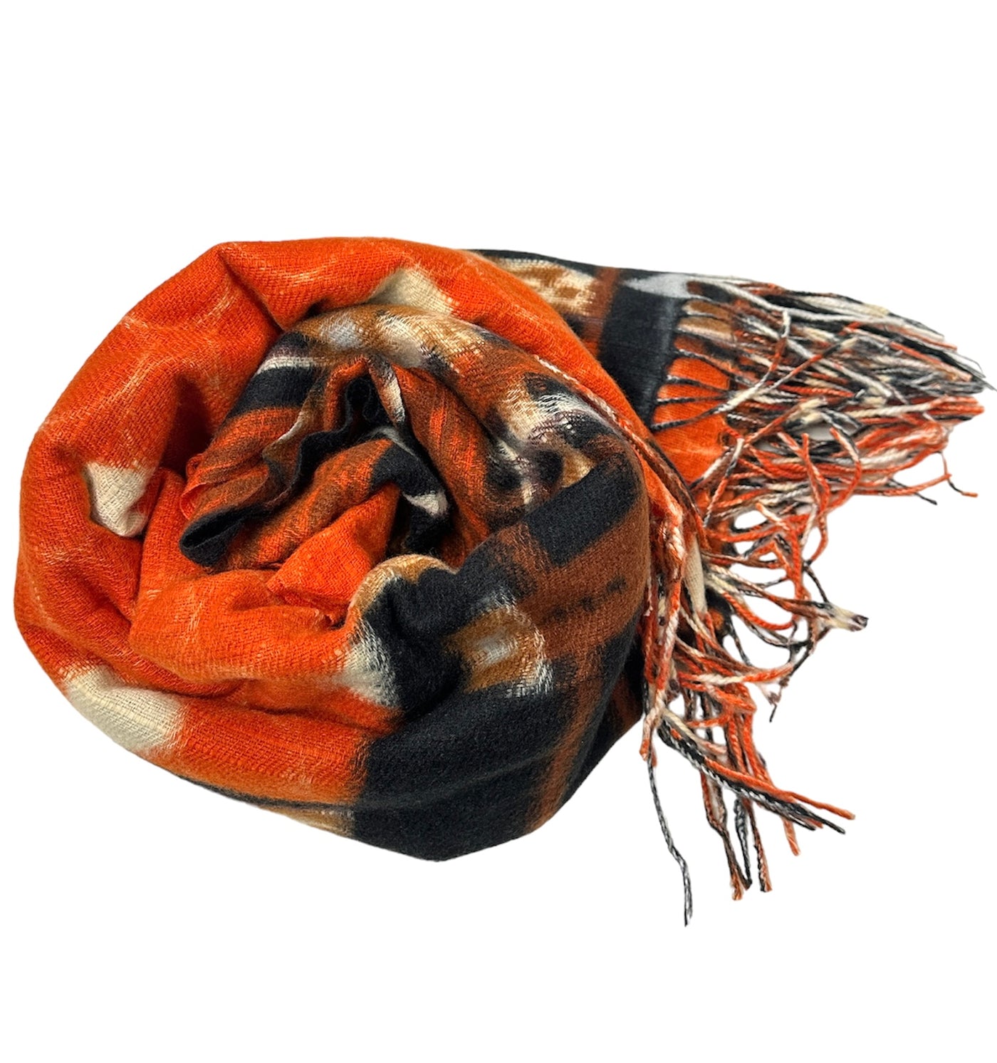 Abstract Print Scarf with Fringe (Various Colours)