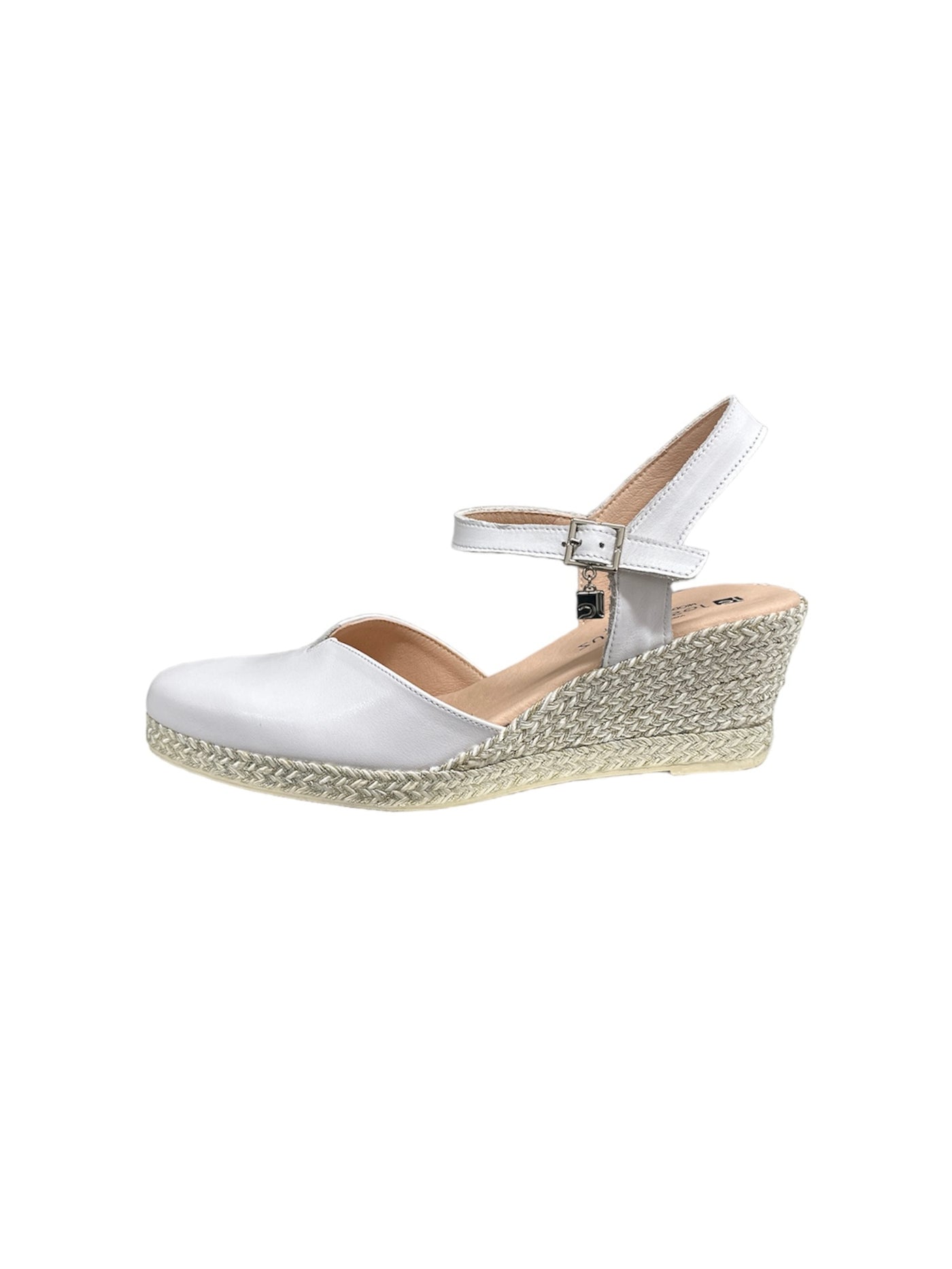 White Wedge Sandal With Strap