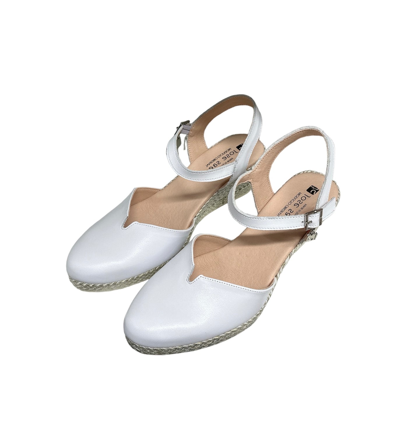White Wedge Sandal With Strap