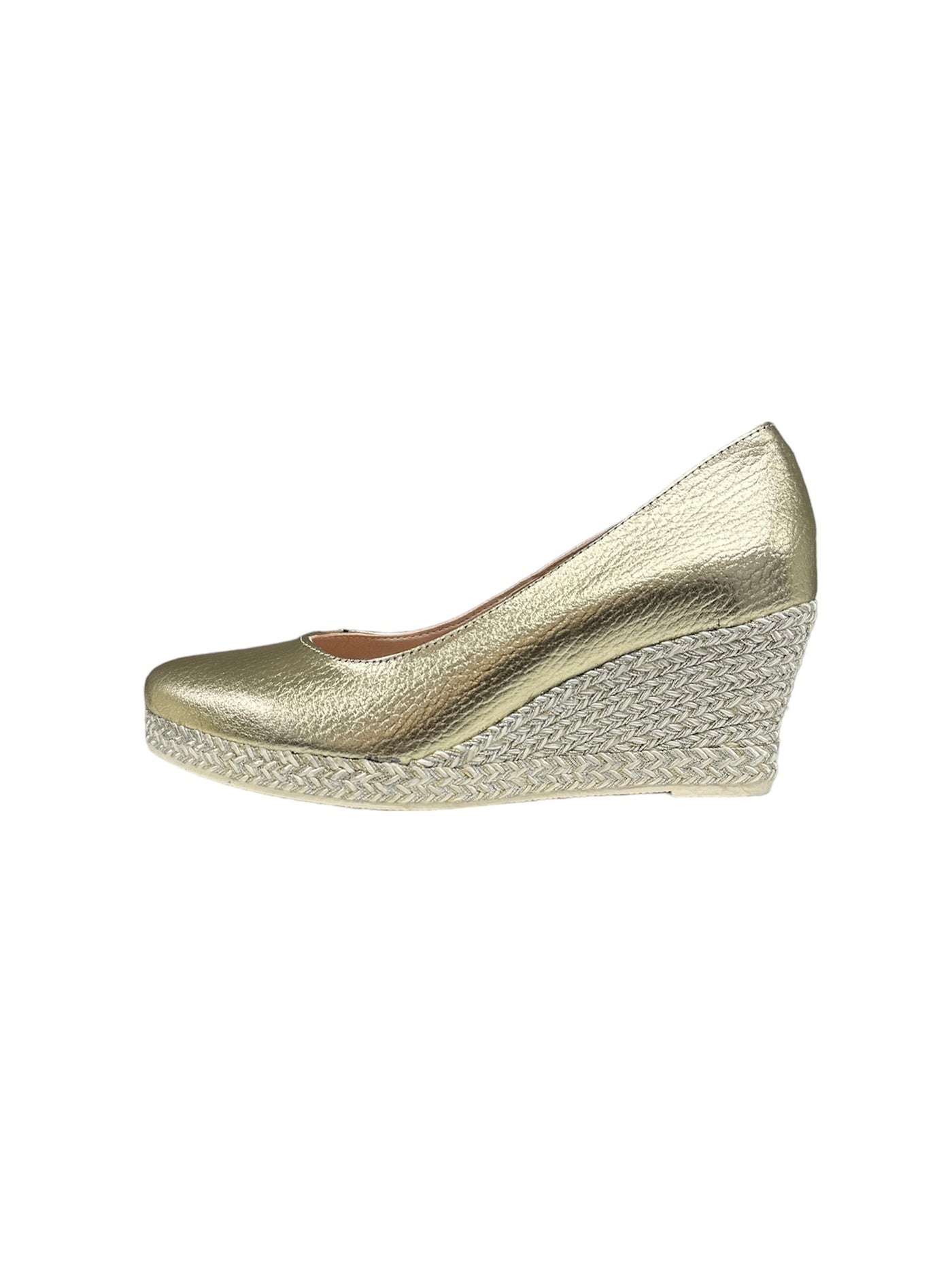 Jose Saenz Gold Wedge Shoe