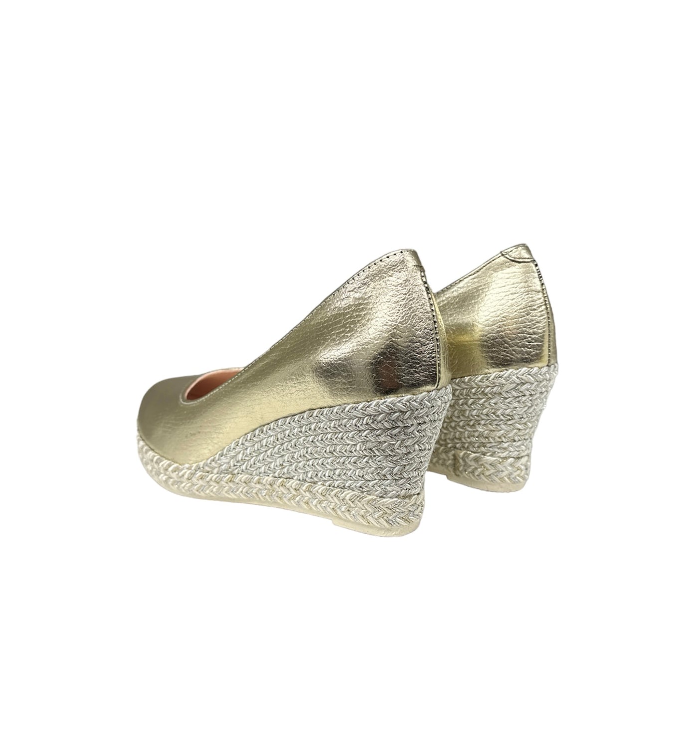 Jose Saenz Gold Wedge Shoe