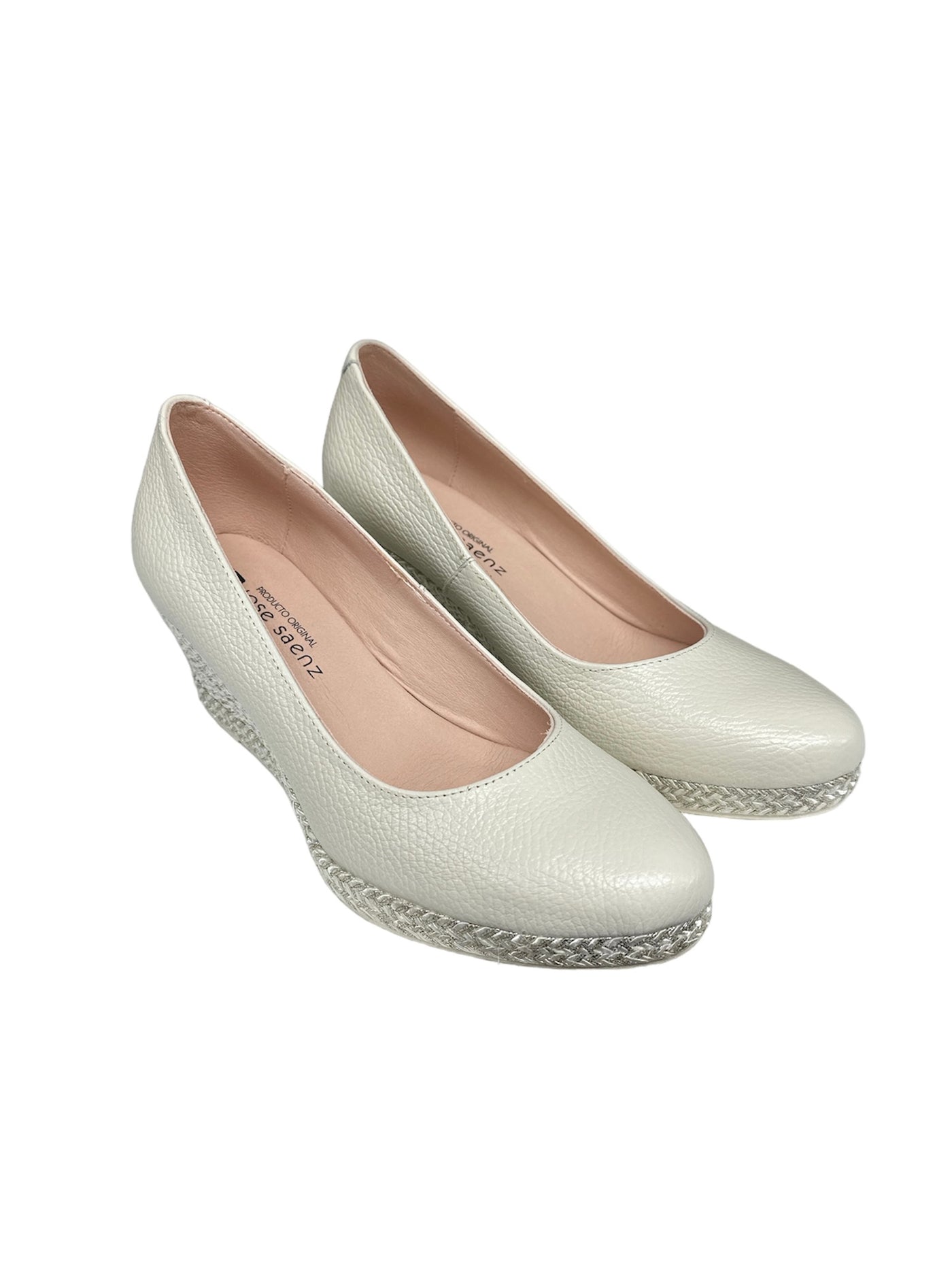 Jose Saenz Cream Wedge Shoe
