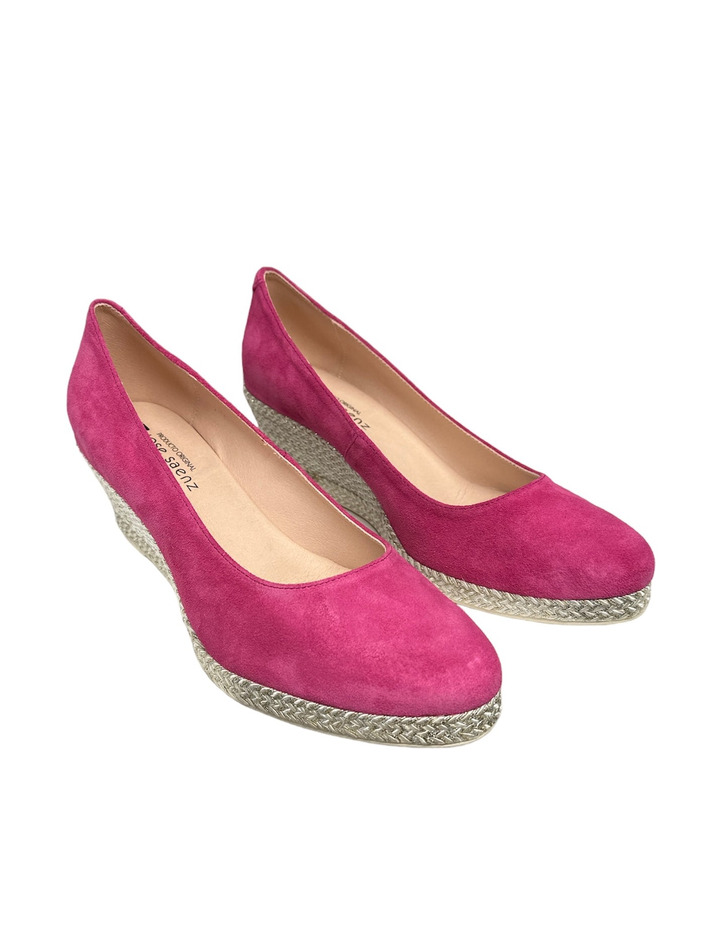 Jose Saenz Fuchsia Suede Wedge
