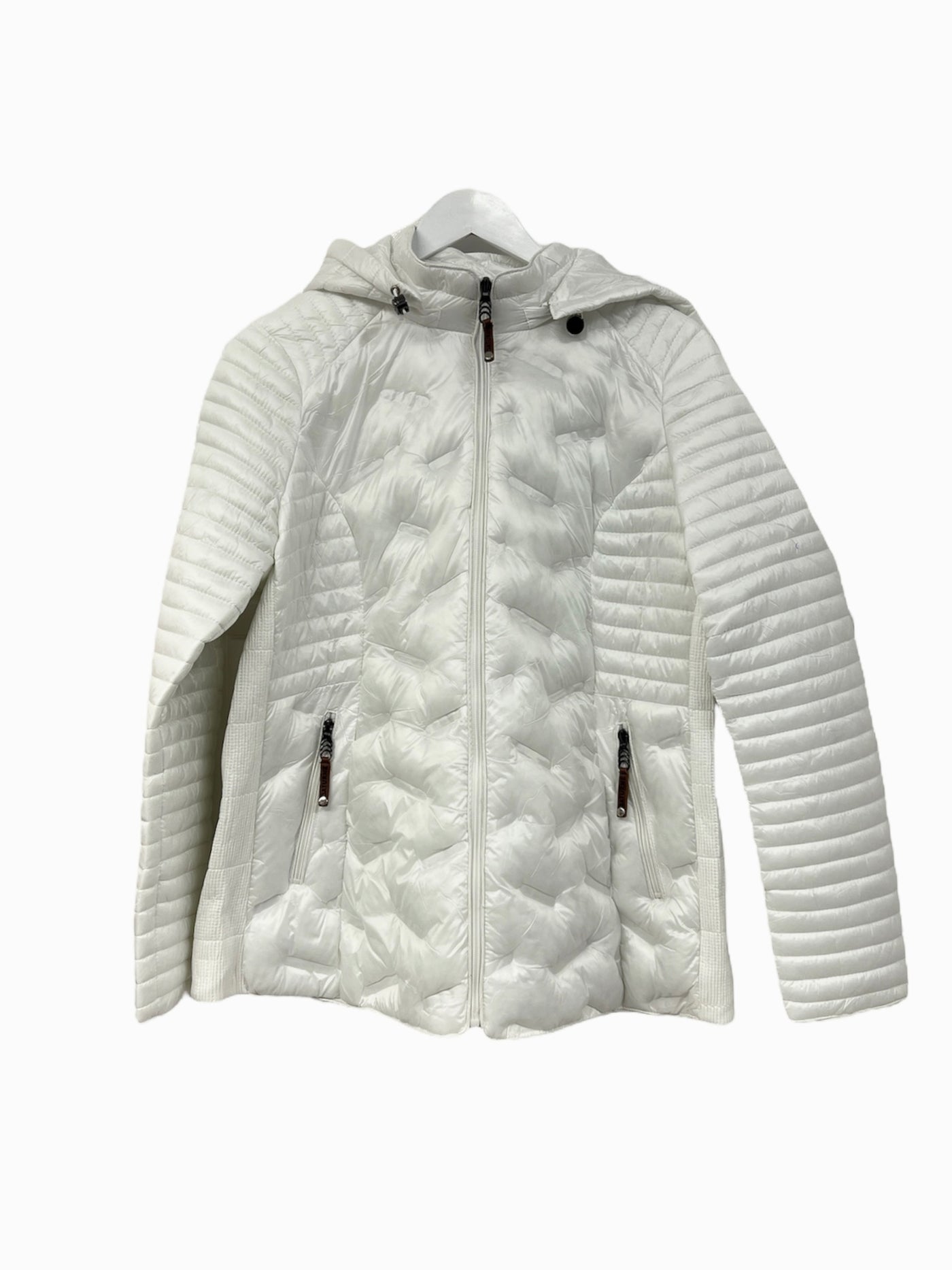 White Padded Jacket With Zip Pockets