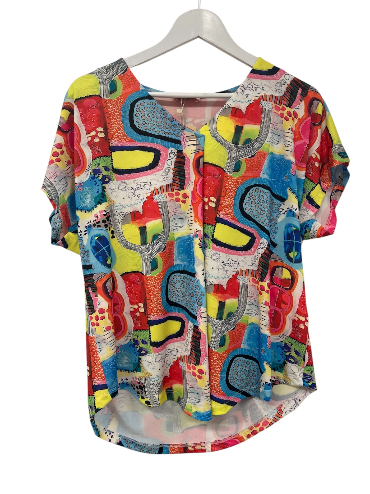 'Zaneta' Abstract V-Neck T-Shirt