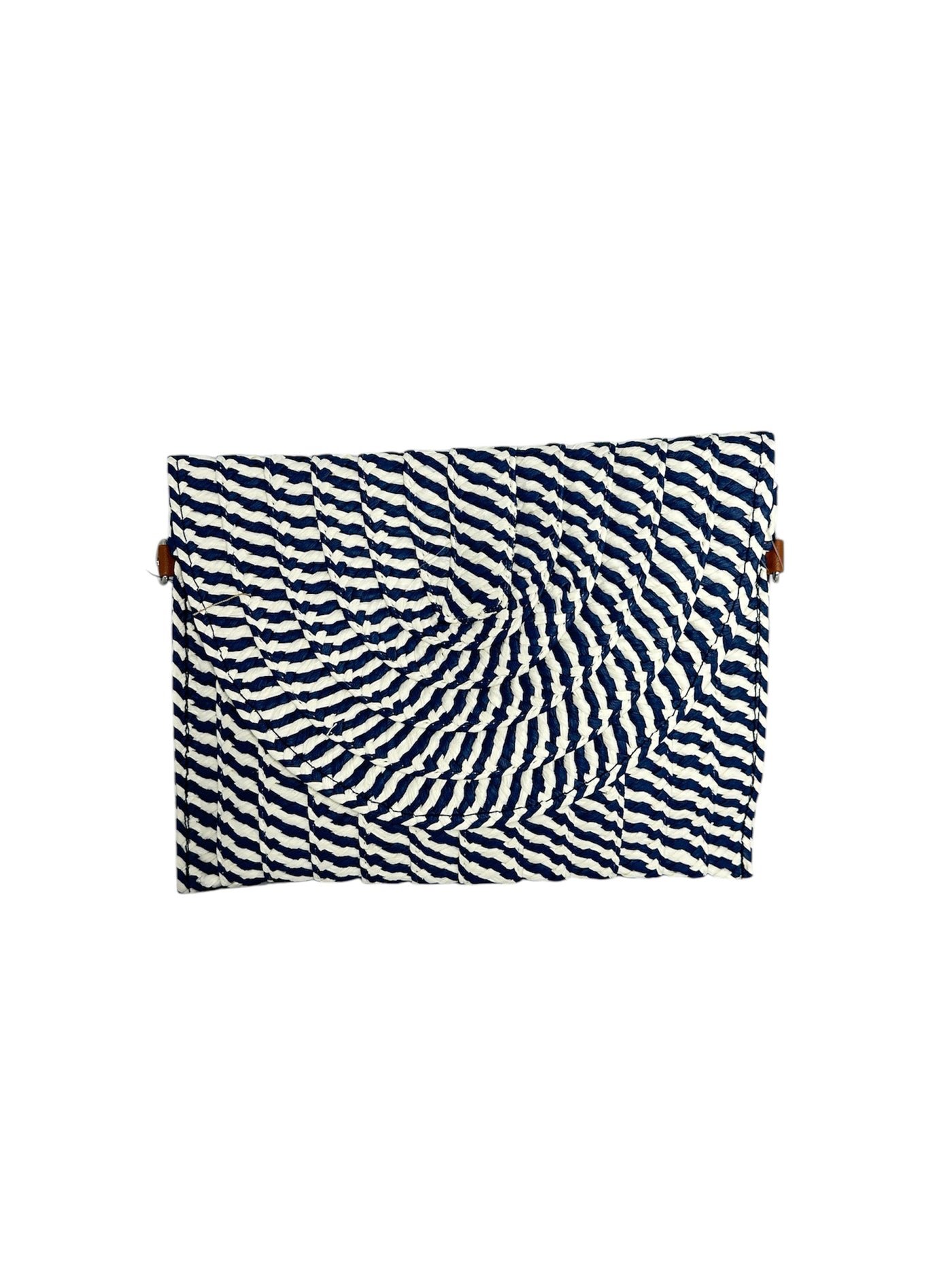 Navy & Beige Crochet Clutch Bag