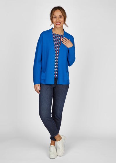 Blue Cardigan with Pocket Detail
