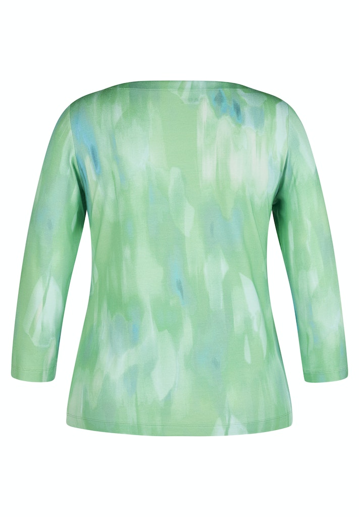 Green and Blue 'Be Happy' Top with Drawstring Neck