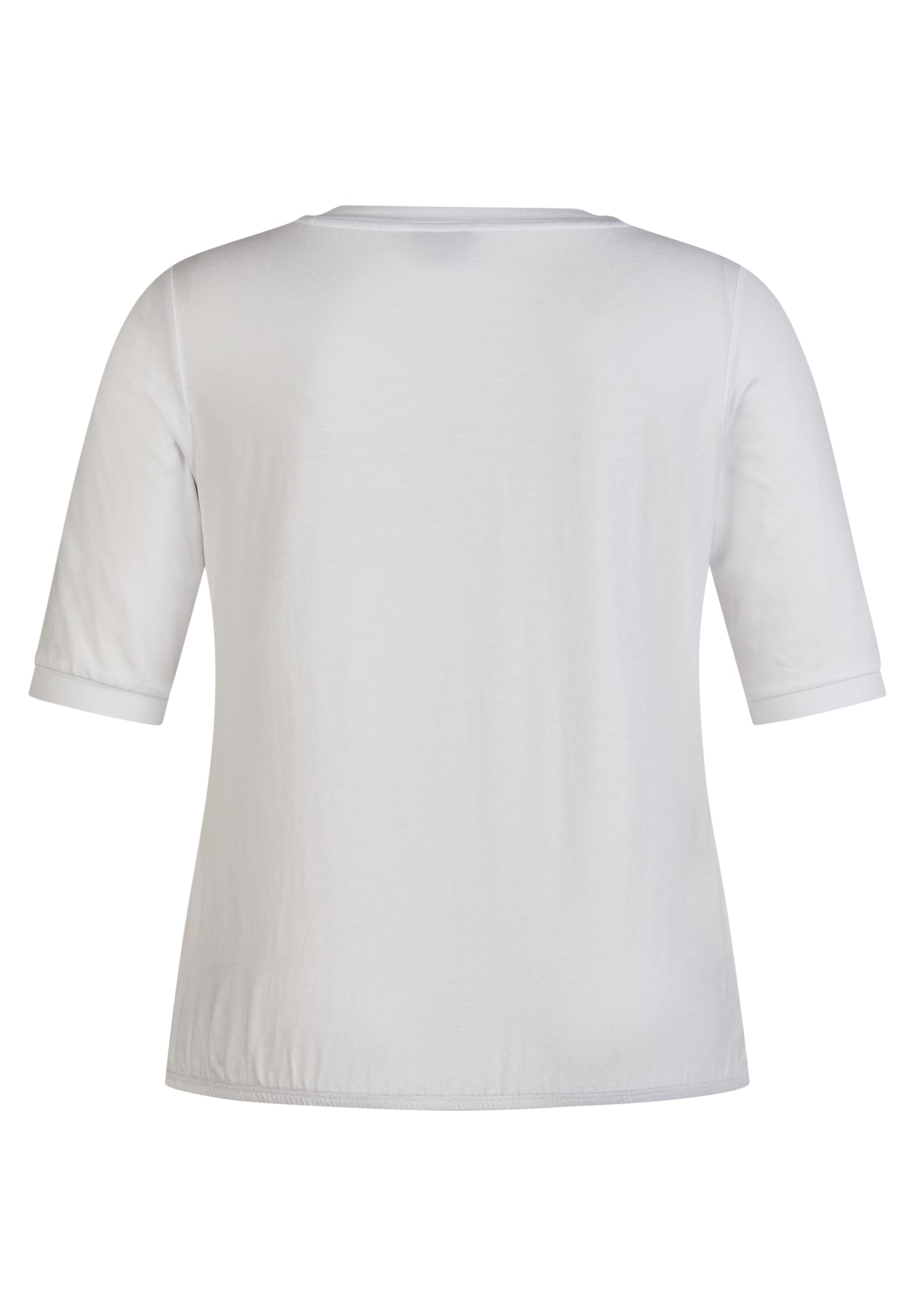 White T-Shirt with Pleated Detail and Elasticated Waist
