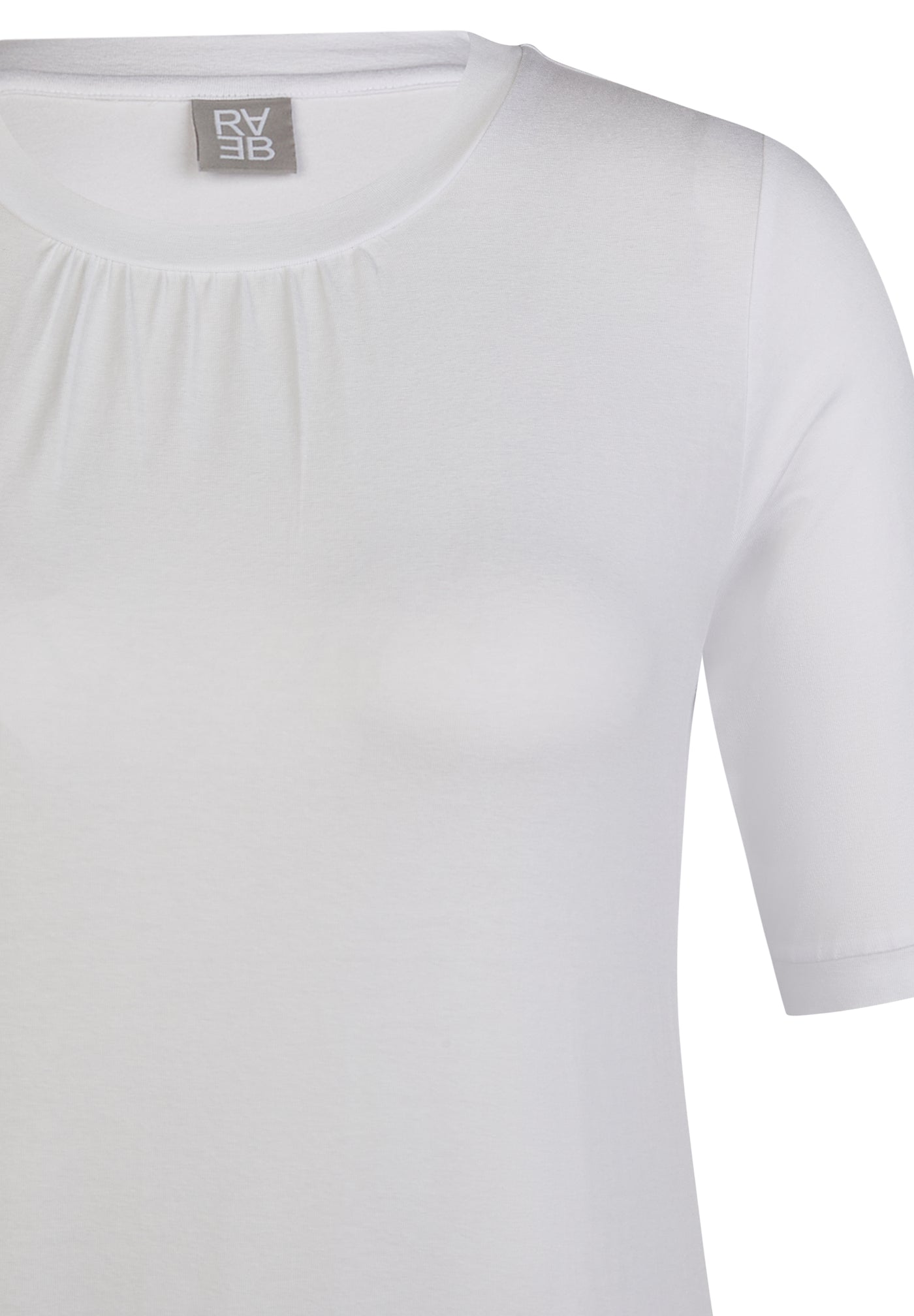 White T-Shirt with Pleated Detail and Elasticated Waist