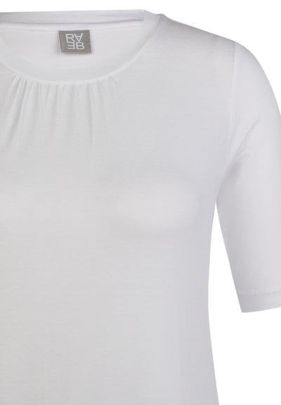 White T-Shirt with Pleated Detail and Elasticated Waist