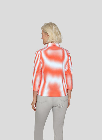 Sunny Side Striped Half Zip with Diamonte Detail