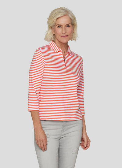 Sunny Side Striped Half Zip with Diamonte Detail