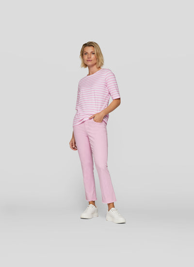 Pink and White Striped T-Shirt