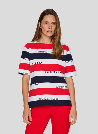 Red and Navy Striped T-Shirt