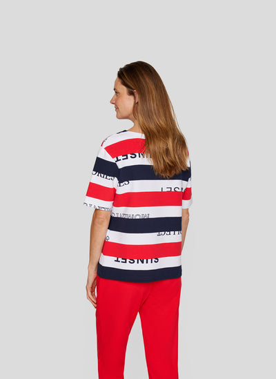 Red and Navy Striped T-Shirt
