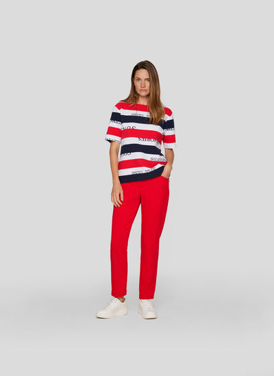 Red and Navy Striped T-Shirt