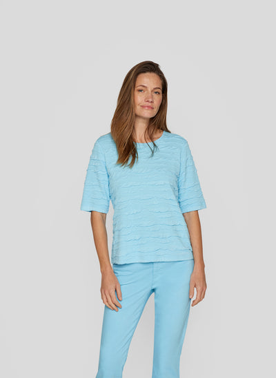 Blue Textured T-Shirt