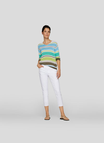 Multicoloured Round Neck Striped Jumper