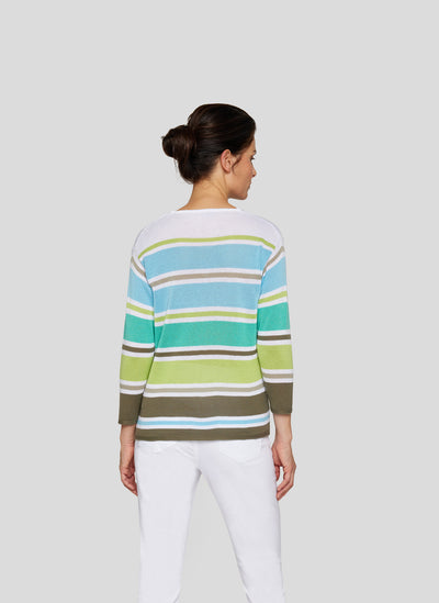 Multicoloured Round Neck Striped Jumper