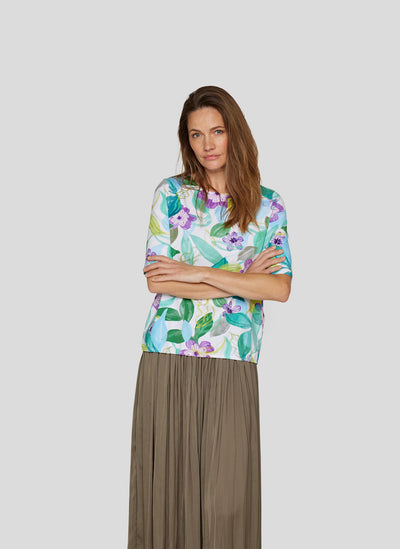 Floral Pattern T-Shirt With Elasticated Bottom
