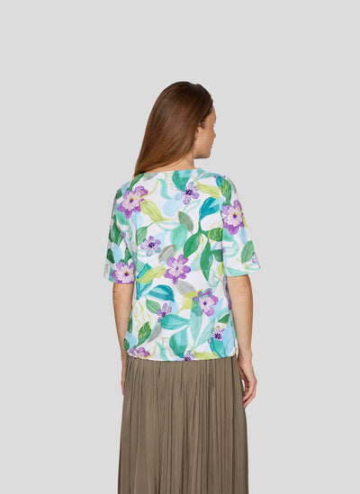 Floral Pattern T-Shirt With Elasticated Bottom