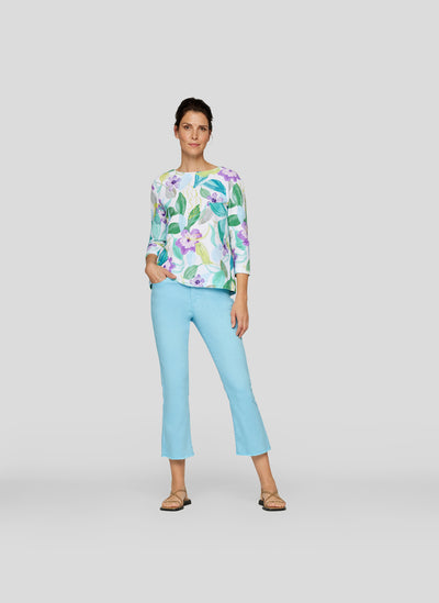 Floral Print Ribbed Jumper