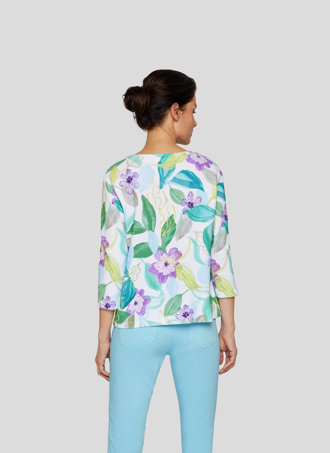 Floral Print Ribbed Jumper