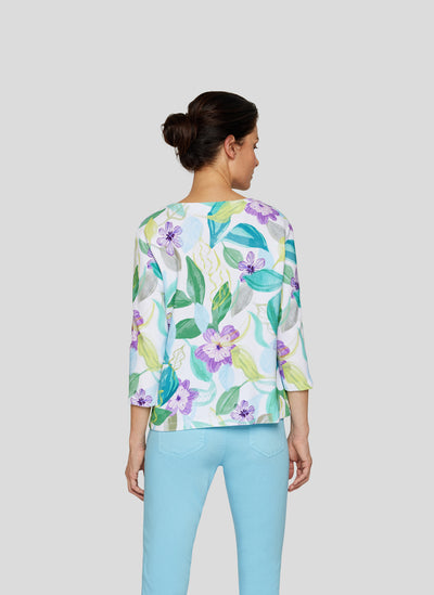 Floral Print Ribbed Jumper