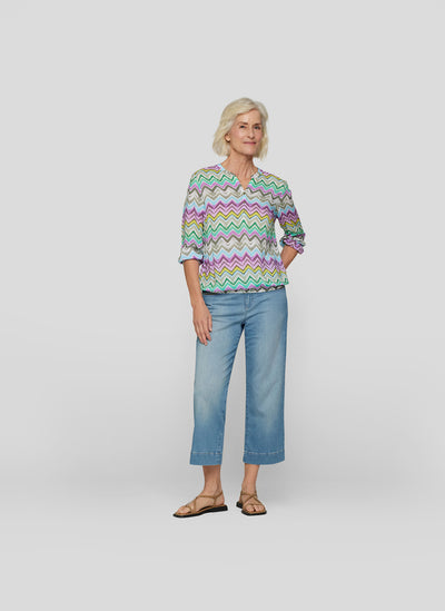 Zig-Zag Print Top With Elasticated Bottom