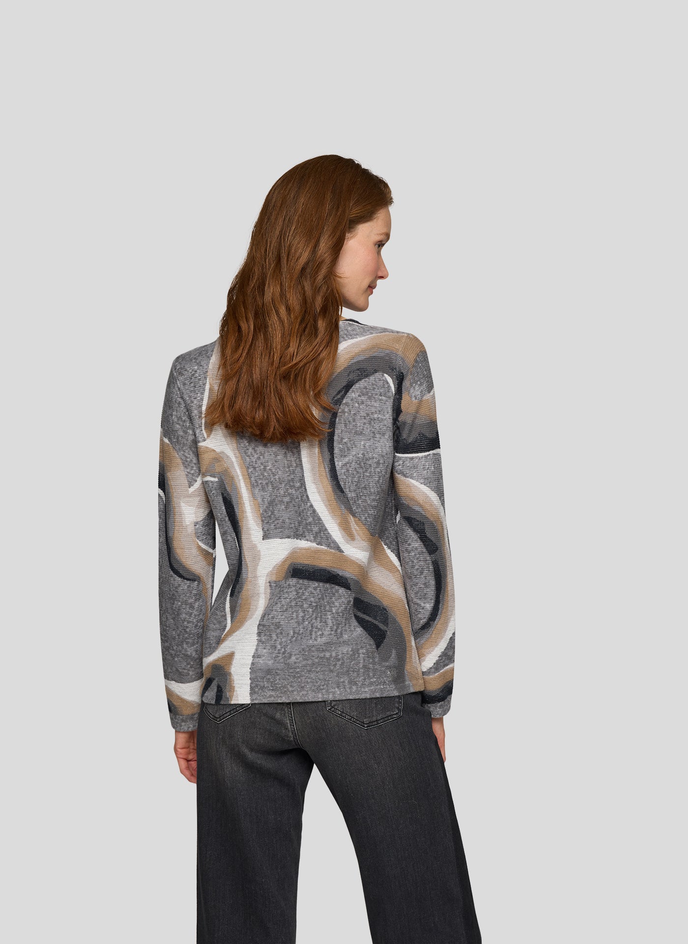 Grey Textured Jumper with Diamante Detail