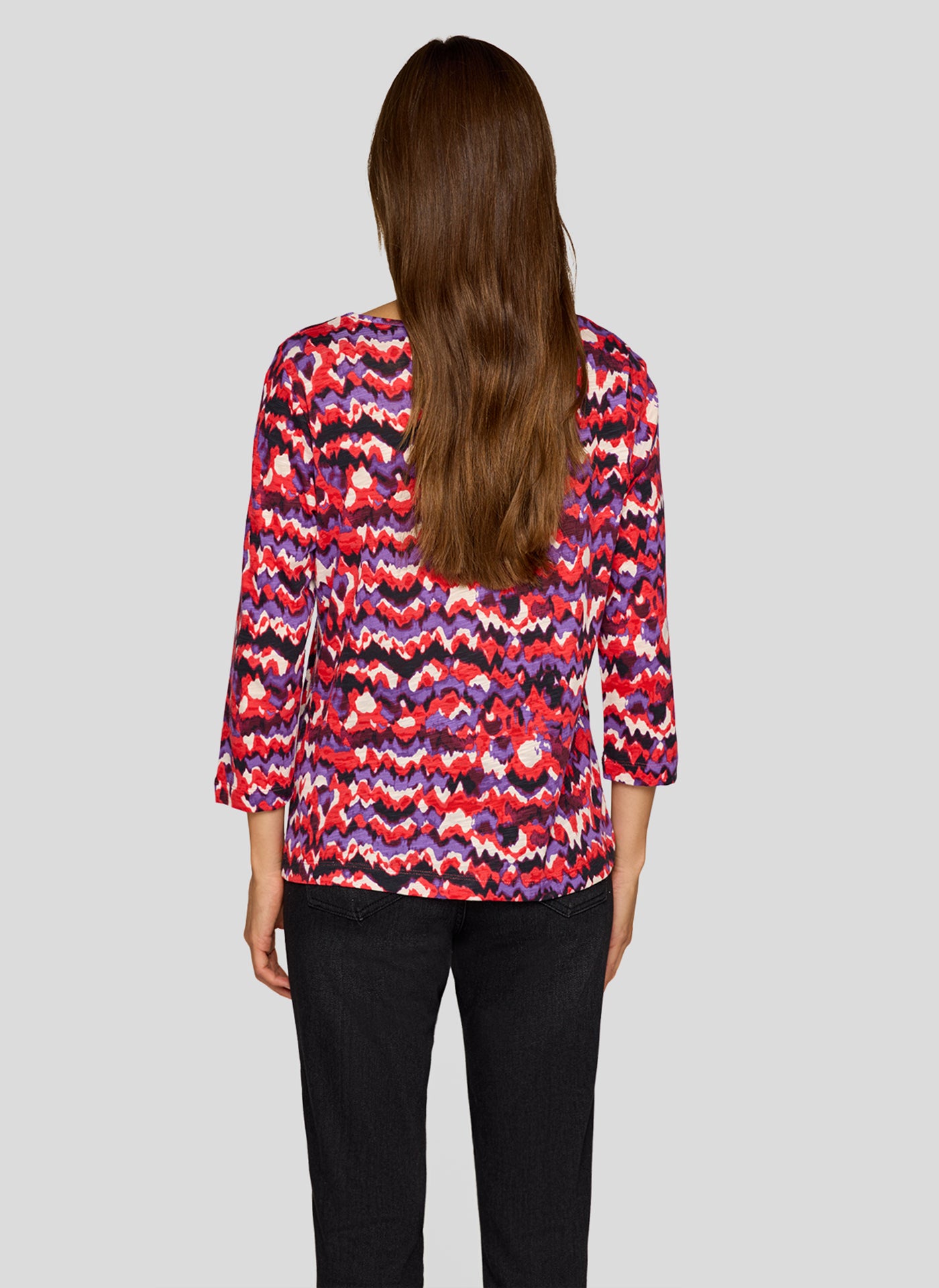 Red and Purple Zig-Zag Effect Top