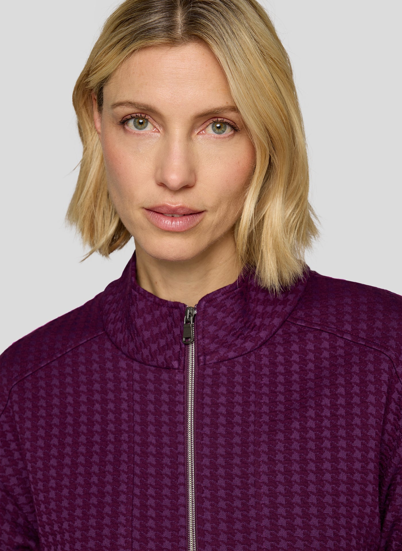Plum Zip Up Jacket With Pockets