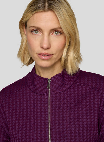 Plum Zip Up Jacket With Pockets