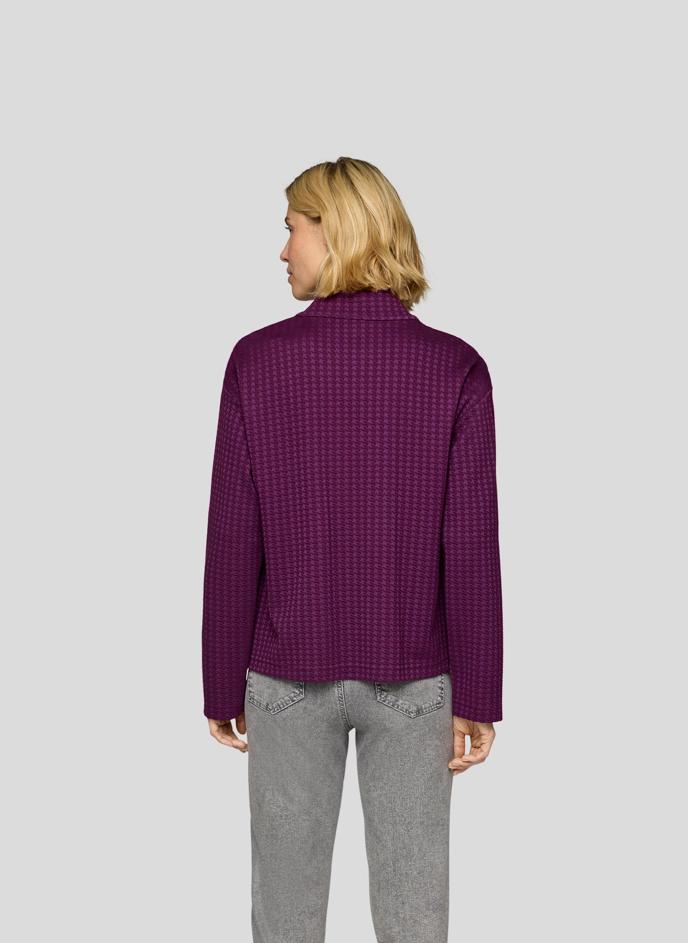 Plum Zip Up Jacket With Pockets