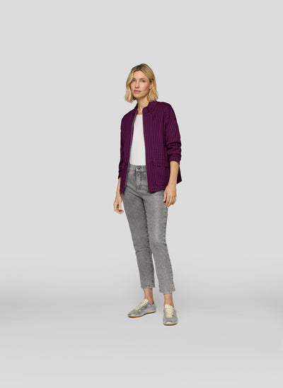 Plum Zip Up Jacket With Pockets