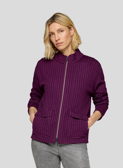 Plum Zip Up Jacket With Pockets