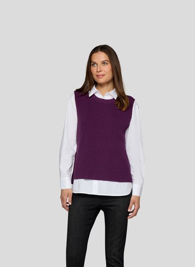 Plum Knit Sleeveless Vest