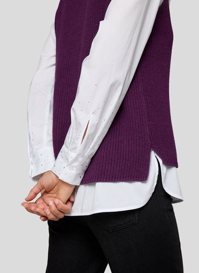 Plum Knit Sleeveless Vest