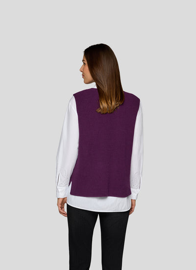 Plum Knit Sleeveless Vest