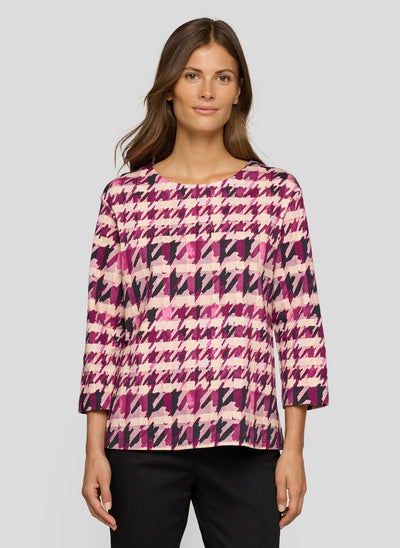 Pink and Plum Houndstooth Top